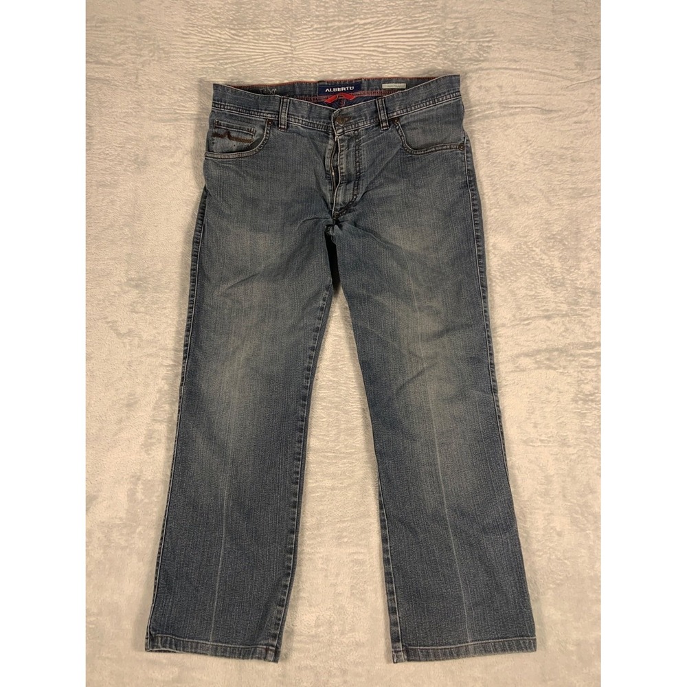 Alberto T400 Modern Fit Men's Jeans Blue Stretch Straight Leg Size 35x34 EU 35